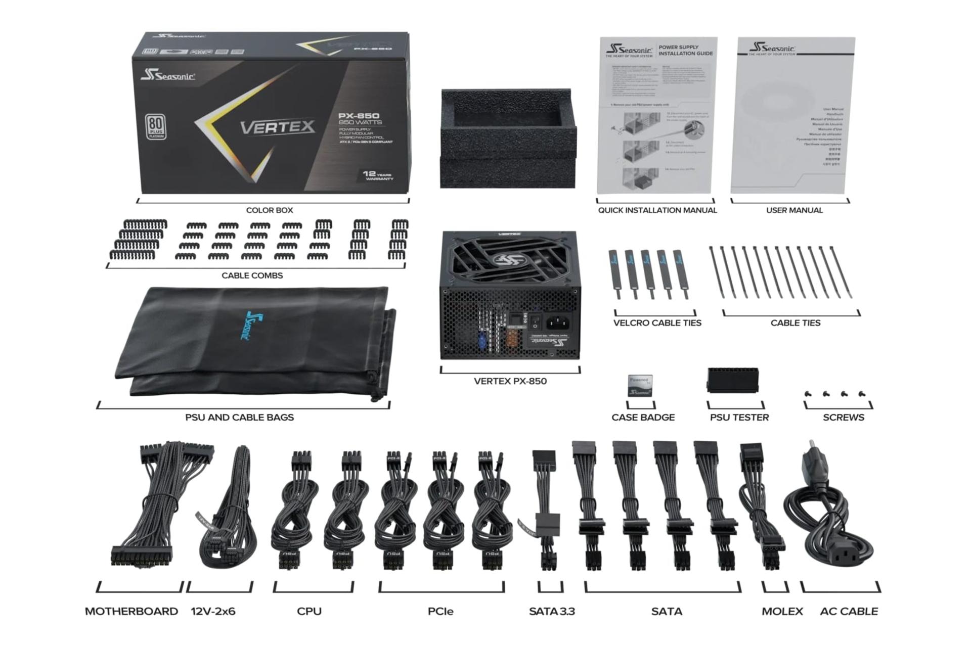 اقلام همراه پاور کامپیوتر سی سونیک Seasonic VERTEX PX ATX 3.1 850W