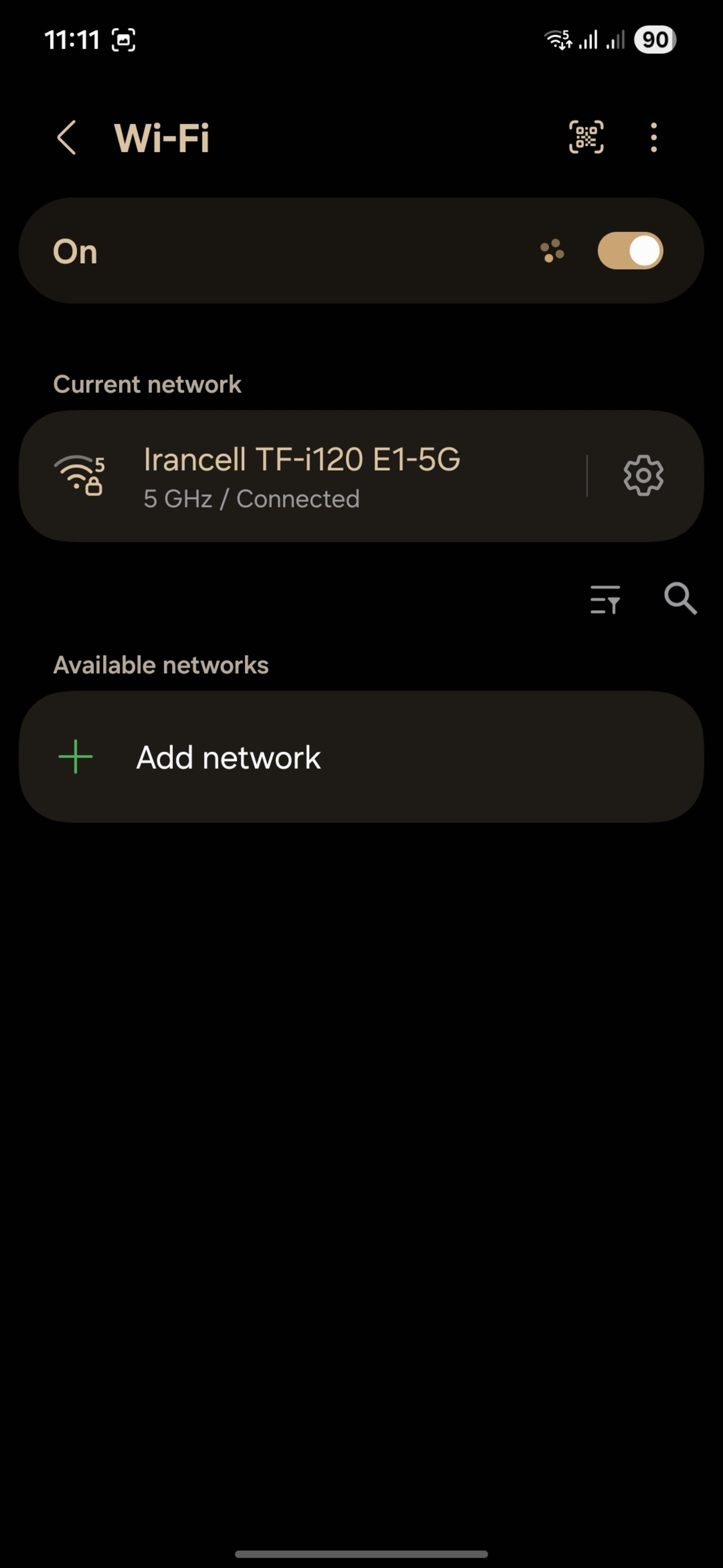 منوی Connectivity labs وای‌فای گوشی سامسونگ
