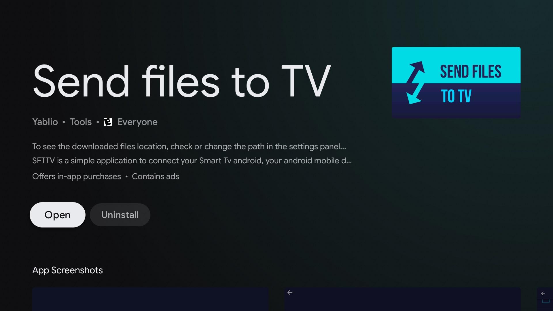 نصب  برنامه Send Files to TV