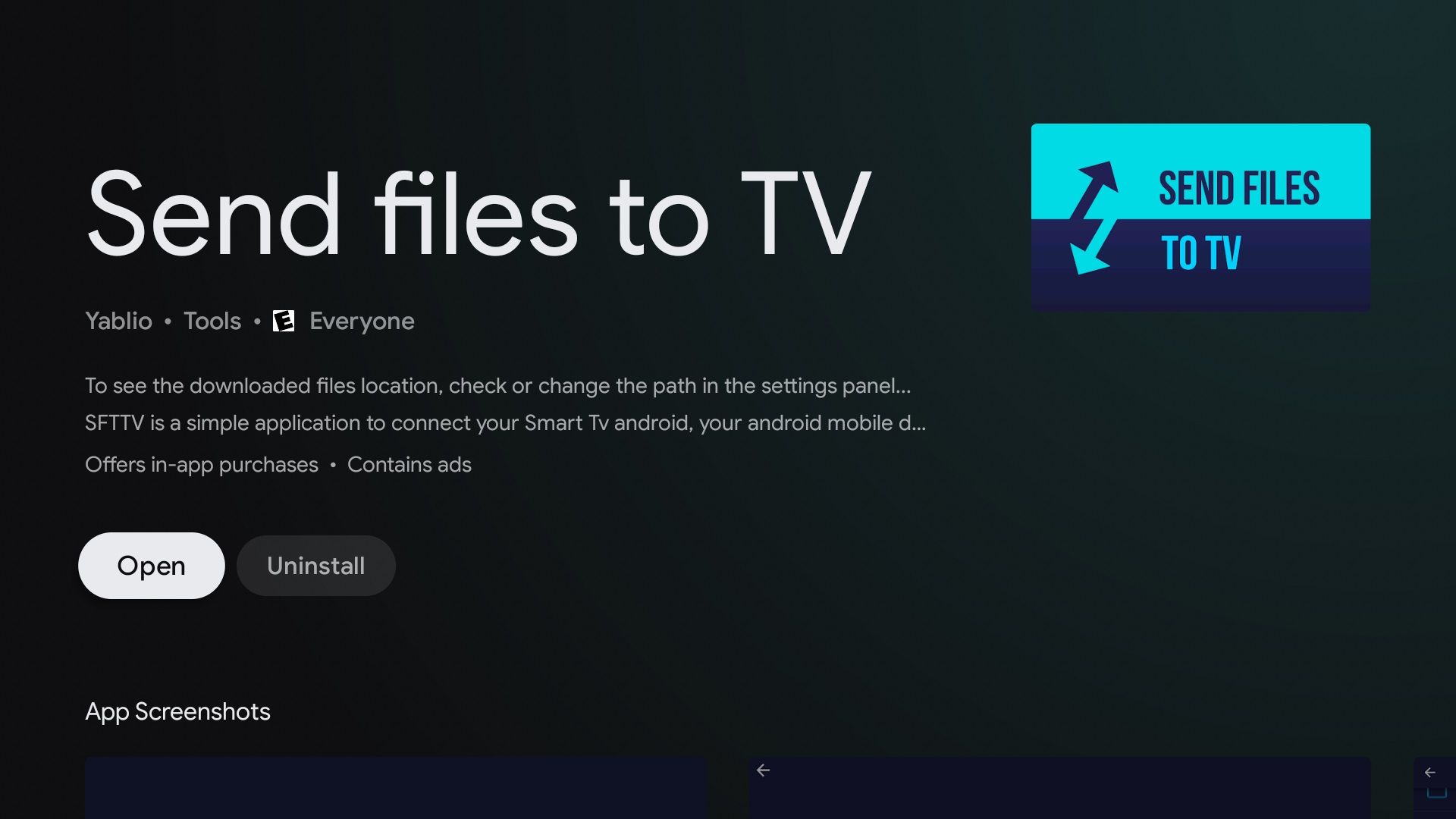 نصب  برنامه Send Files to TV