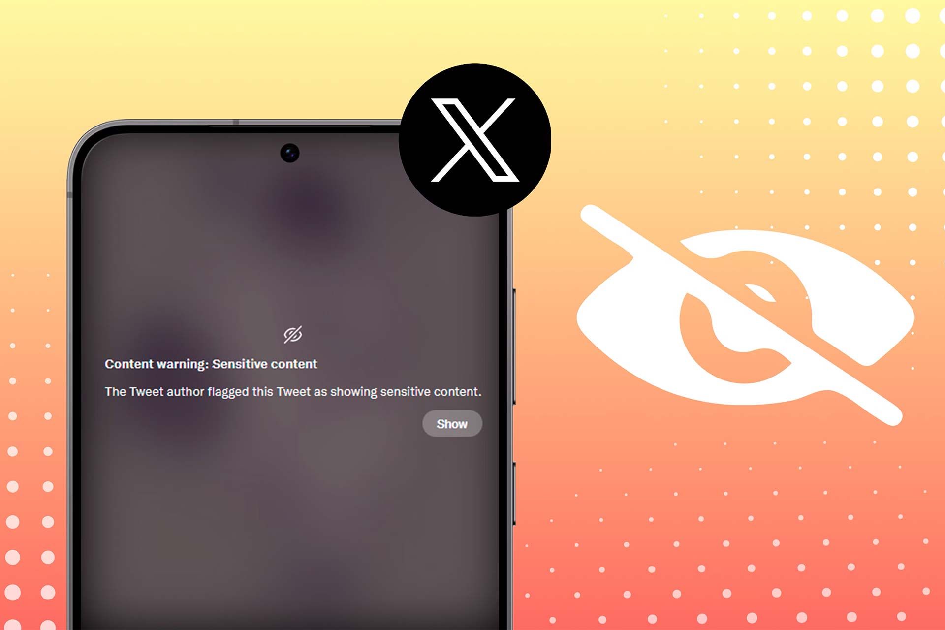 هشدار محتوای حساس شبکه ایکس روی گوشی موبایل