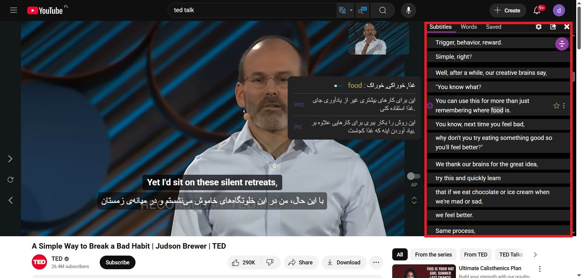 زیرنویس ویدیو با  language reactor