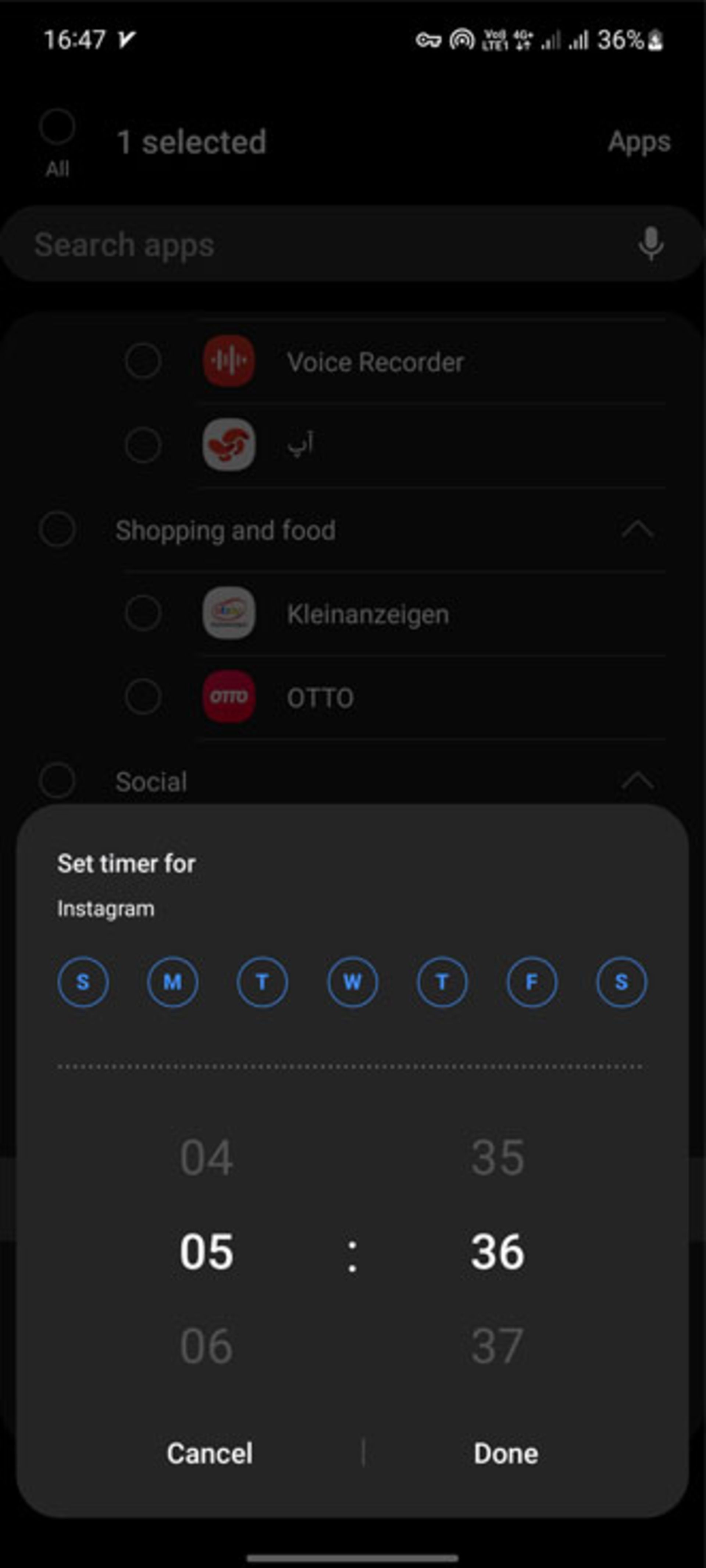 تعیین زمان برای اینستاگرام