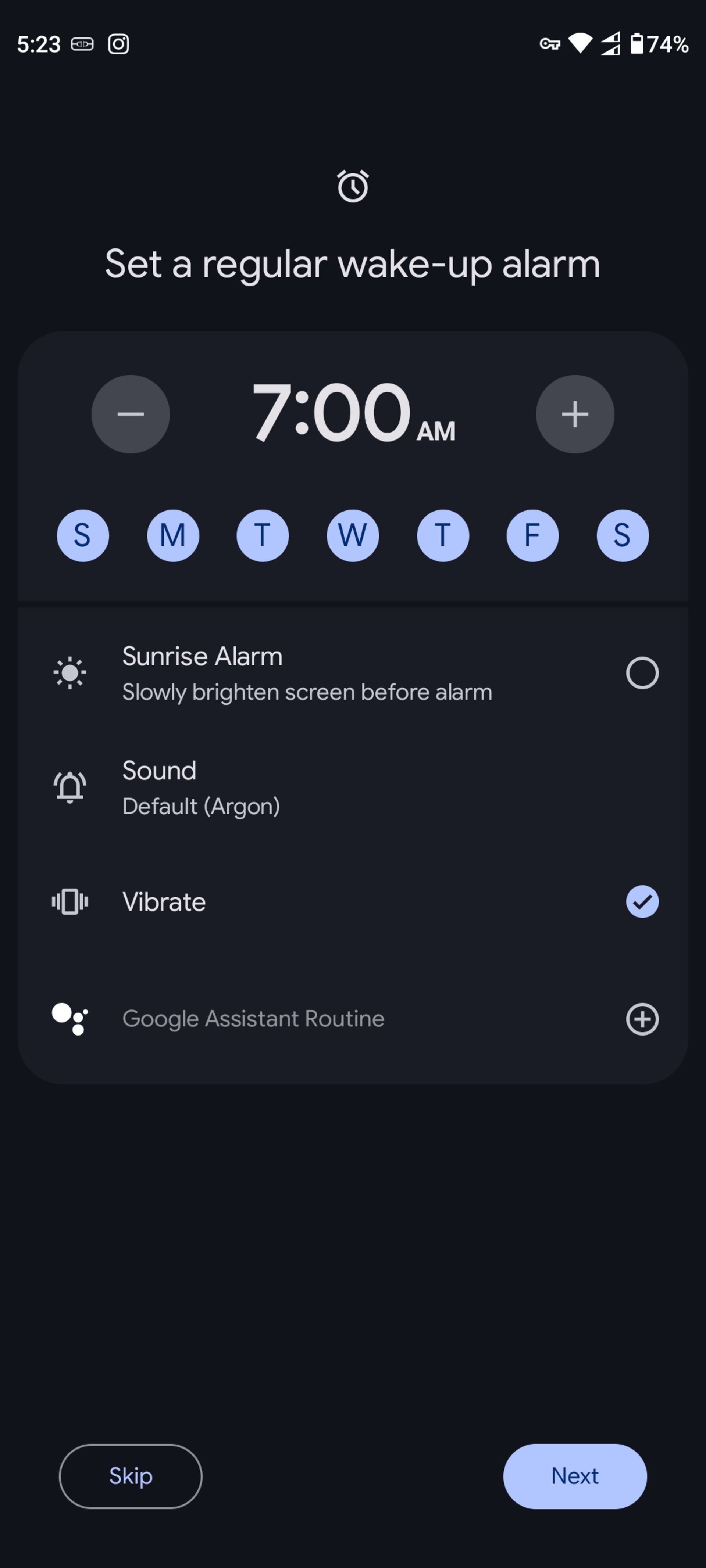 تنظیم زنگ بیدار شدن در حالت bedtime ساعت گوگل (google clock)