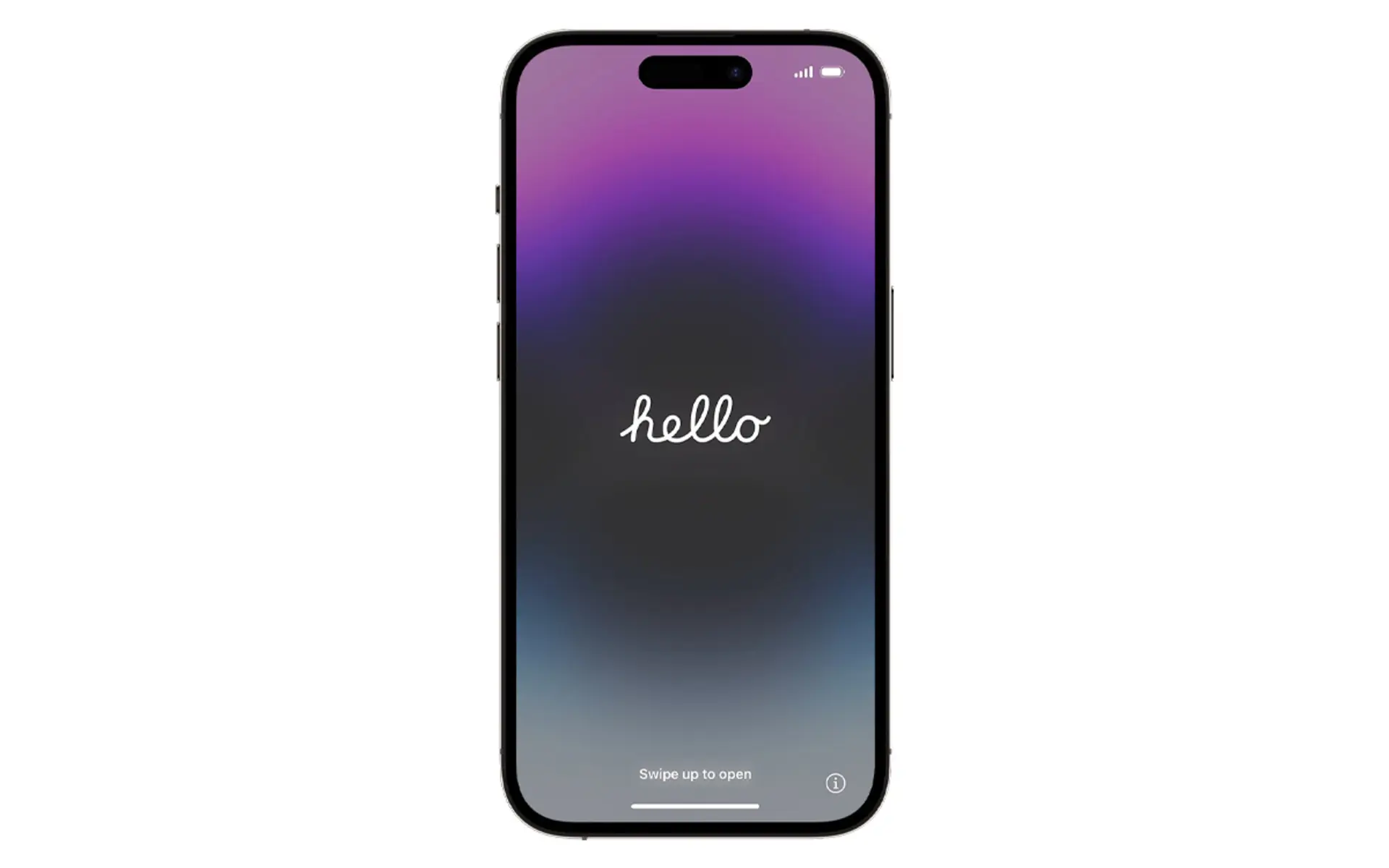 نمایش کلمه Hello روی گوشی آیفون