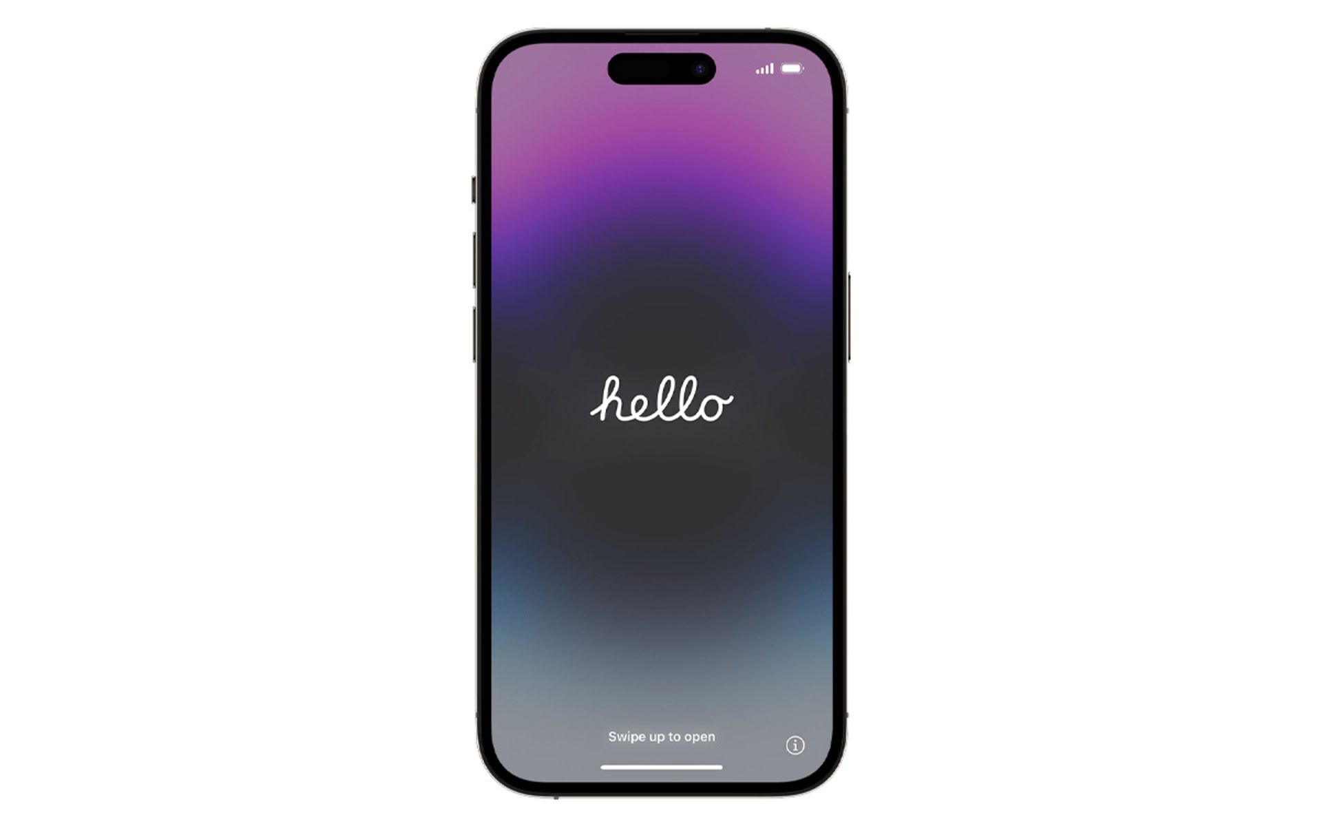 نمایش کلمه Hello روی گوشی آیفون