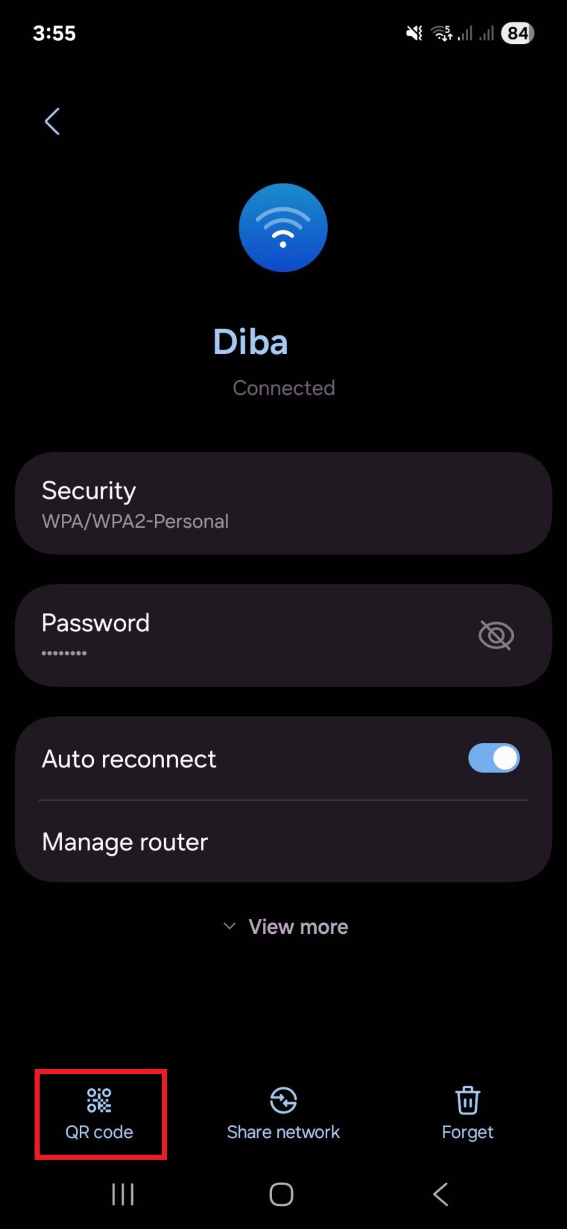 اشتراک‌گذاری وای‌فای با کد QR