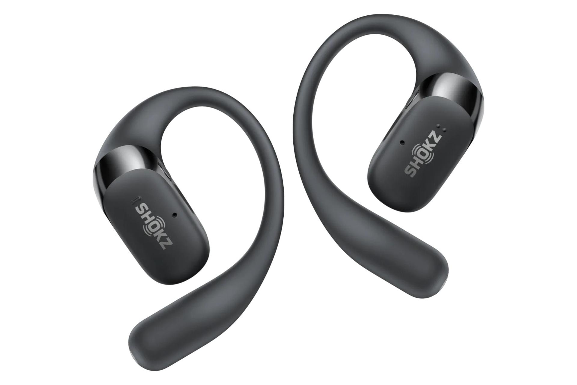 ایرباد بی سیم شاکز Shokz OpenFit 2 مشکی از نمای جانبی