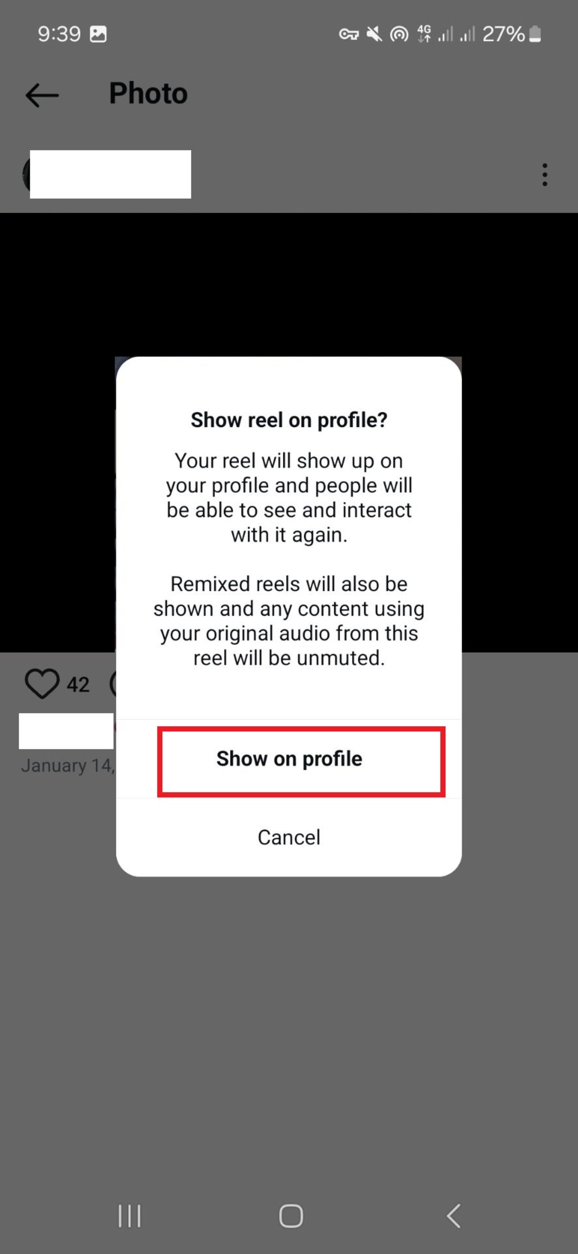 بازگرداندن محتوا و گزینه‌ی show on profile در اینستاگرام 
