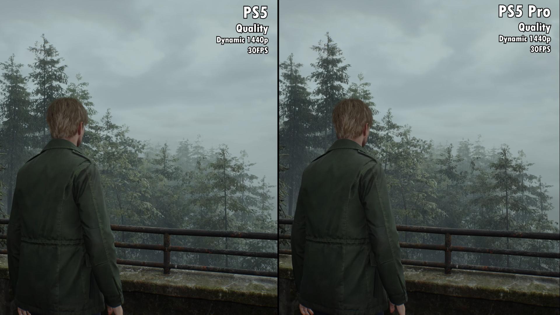 تفاوت گرافیکی حالت Quality در بازی Silent Hill در PS5 و PS5 Pro