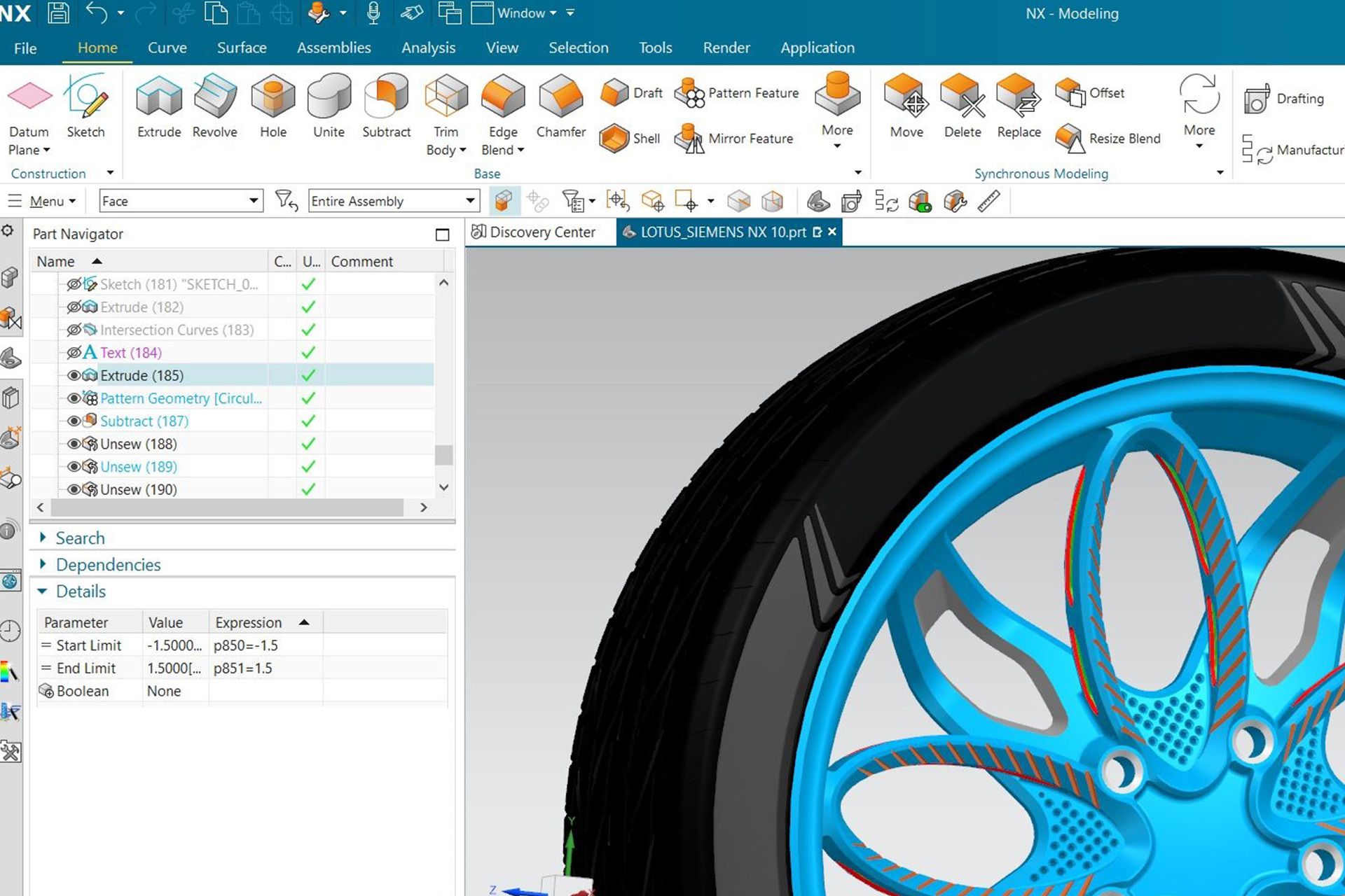 نمایی از محیط نرم افزار Siemens NX