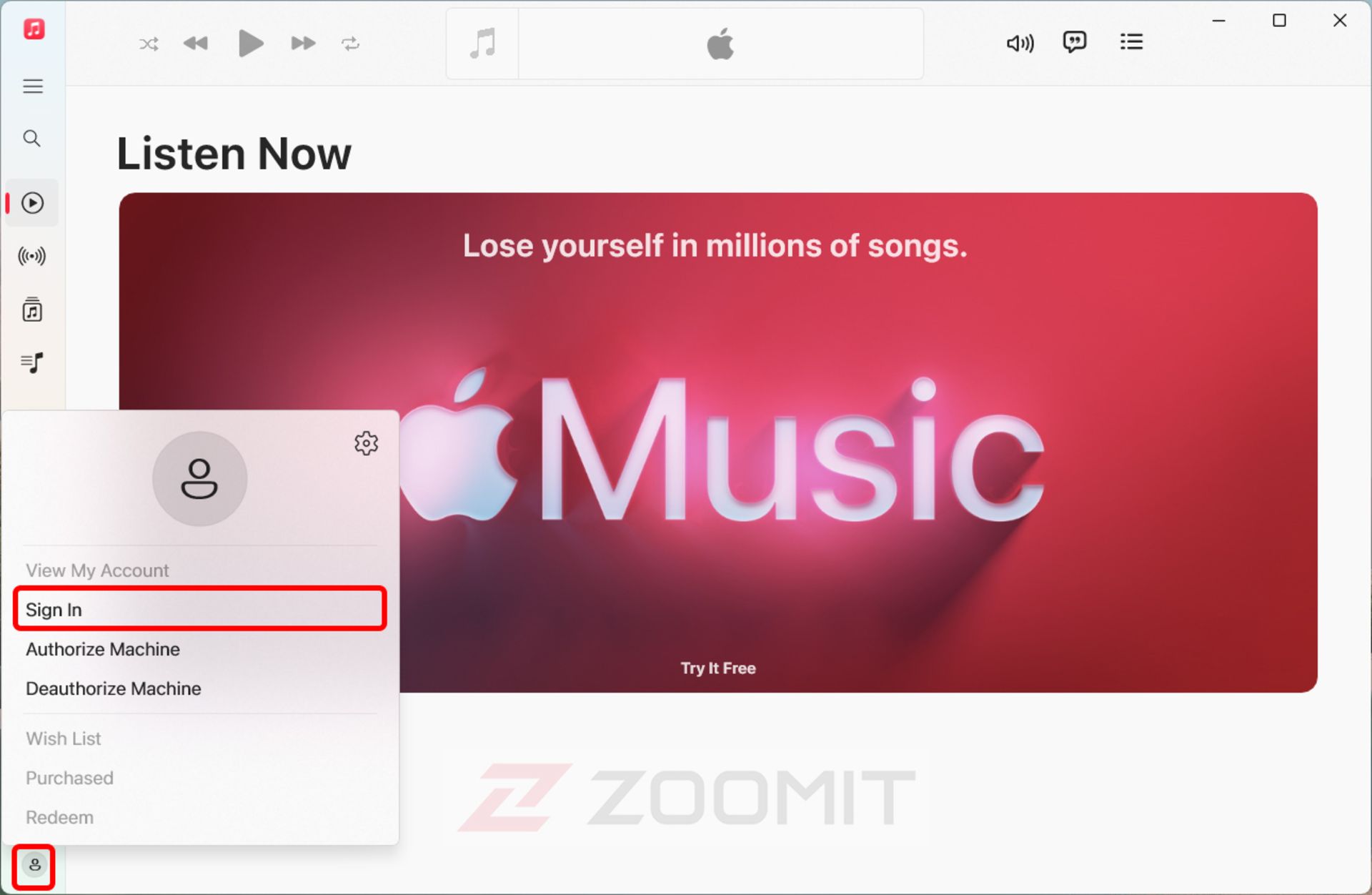 ساخت اپل آیدی با اپل موزیک ویندوز