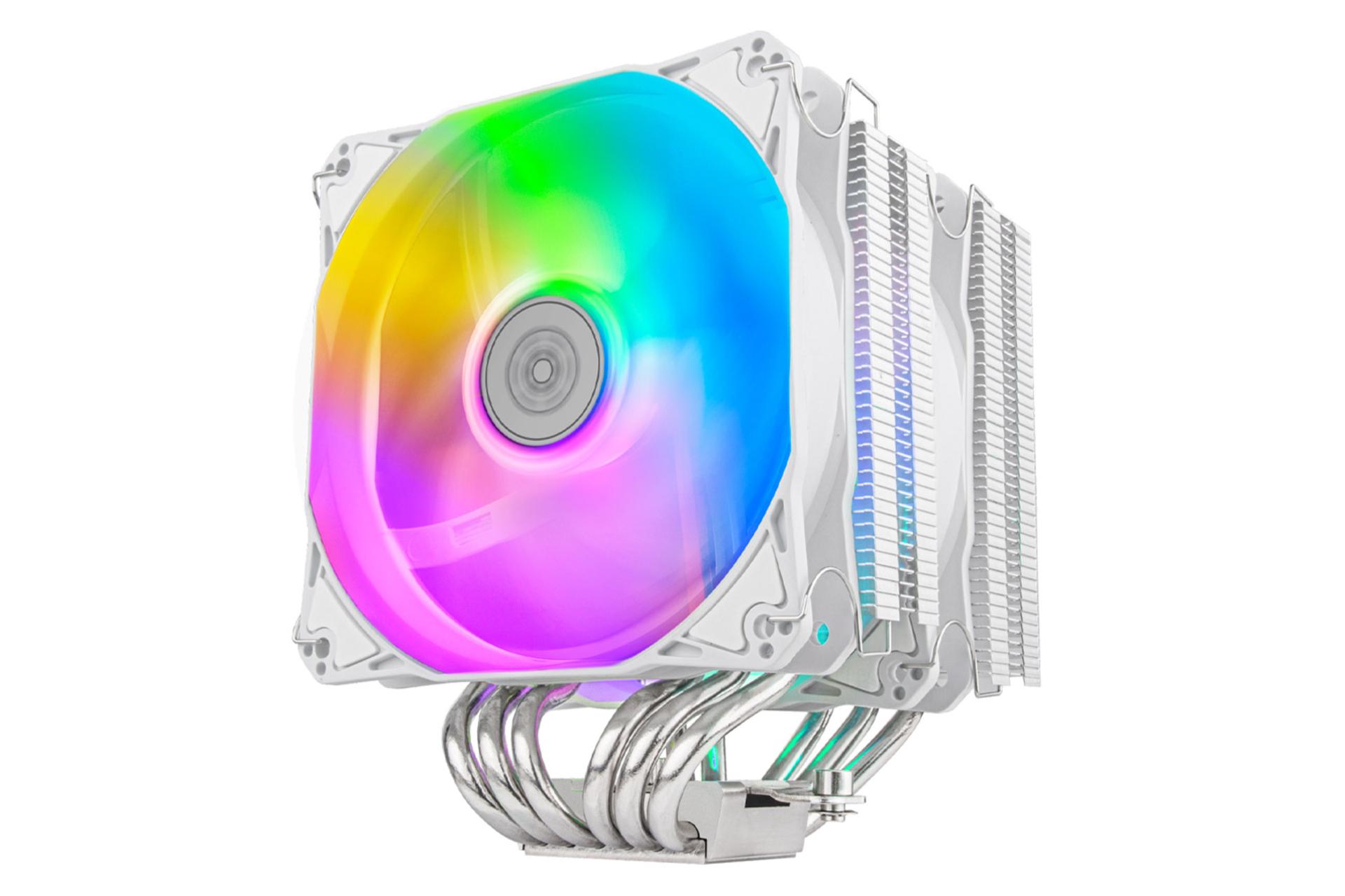 نمای سمت راست خنک کننده پردازنده سیلور استون Hydrogon D120 ARGB V2