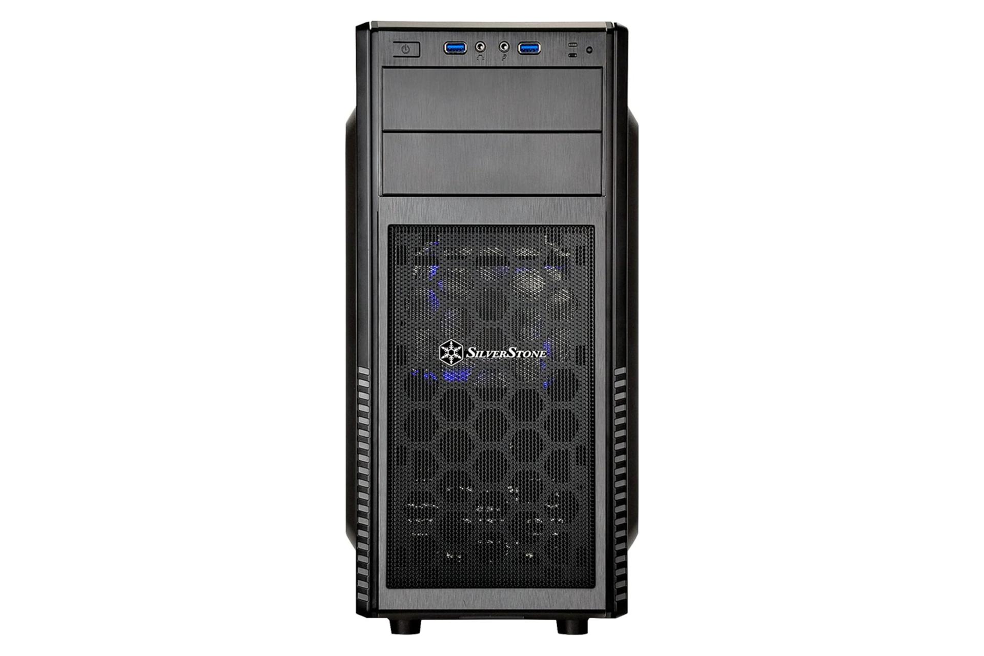 نمای جلو و لوگوی کیس کامپیوتر سیلور استون SST-PS11B-W