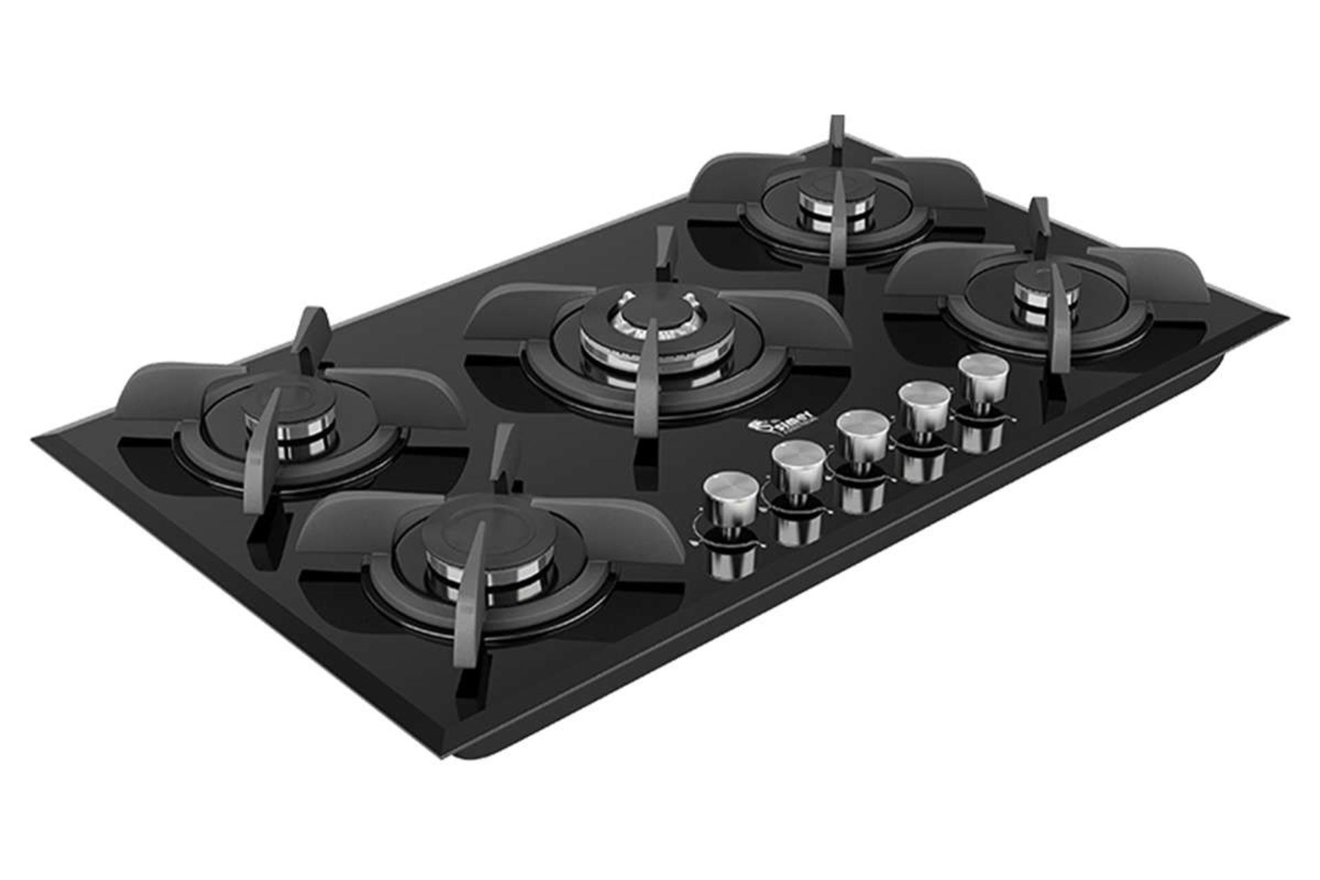نمای سمت چپ اجاق گاز صفحه ای سیمر G 570 رنگ مشکی