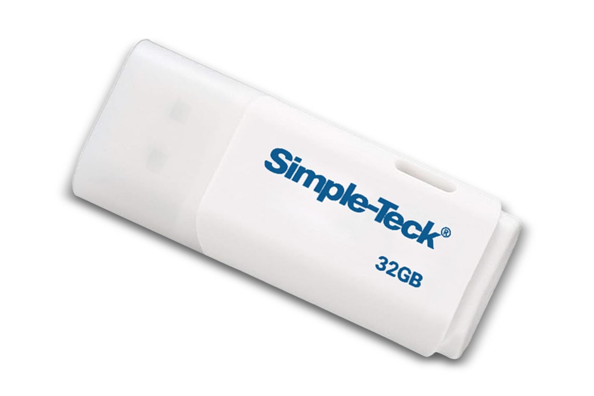 فلش مموری سیمپل تک Simple-Teck C145 32GB USB 2.0 سفید از نمای کناری