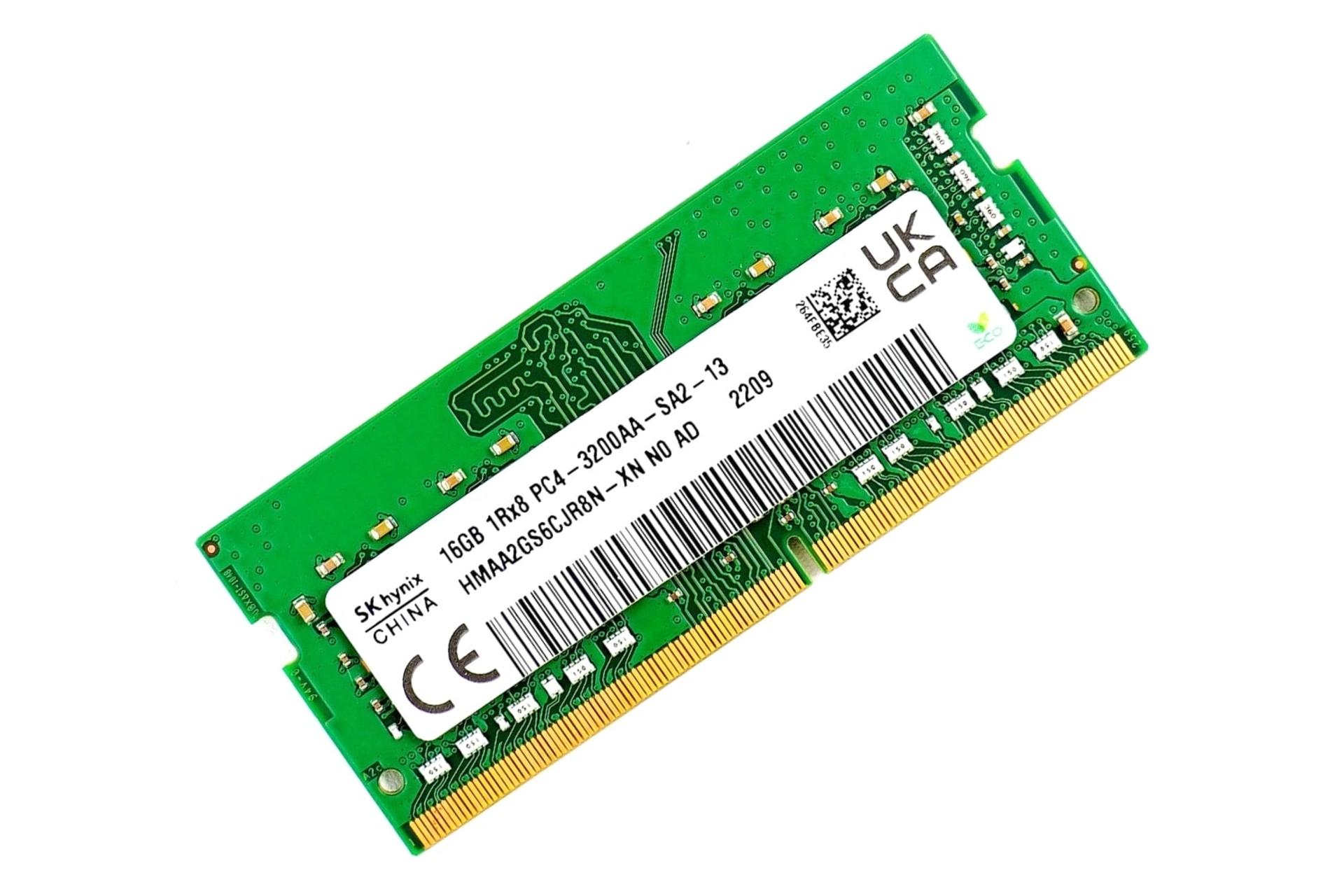 سمت چپ رم لپ تاپ اس کی هاینیکس SK Hynix HMAA2GS6CJR8N-XN 16GB DDR4-3200 CL22