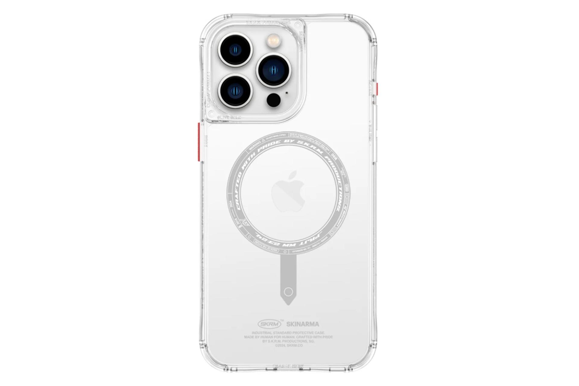 رنگ سفید قاب گوشی اسکین آرما مدل SAIDO Mag-Charge مناسب اپل iPhone 15 Pro Max