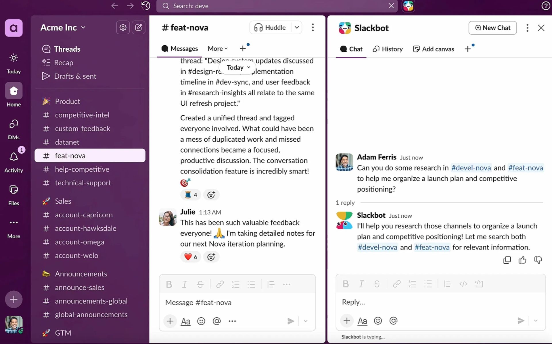 آپدیت بات هوش مصنوعی اسلک Slackbot