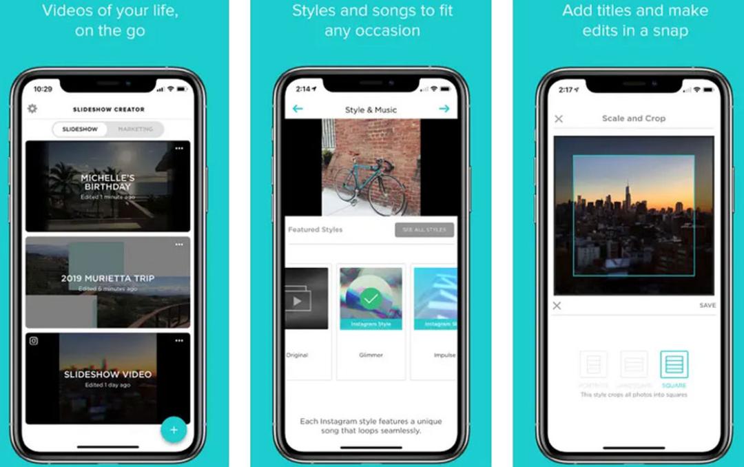 محیط کاربری Slideshow Creator