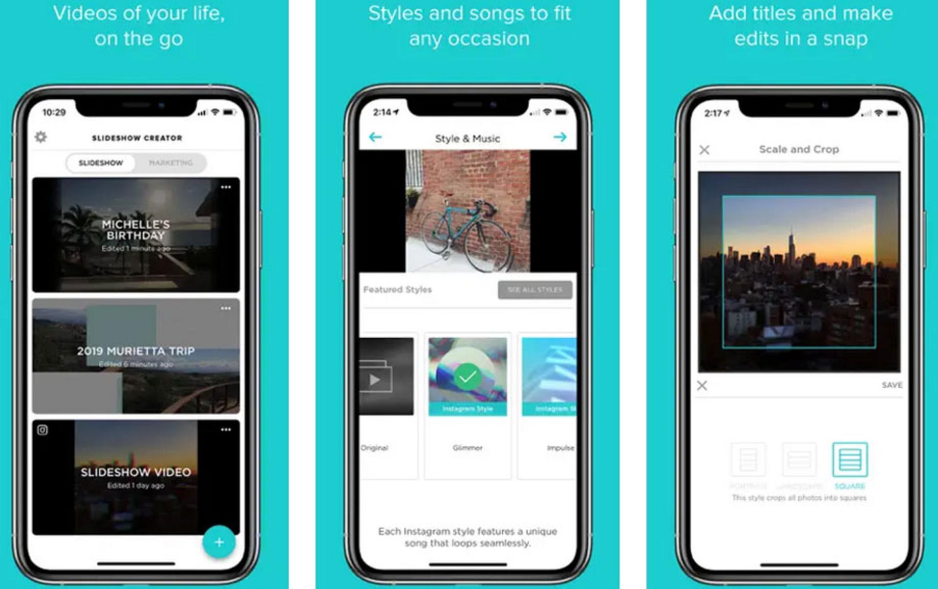 محیط کاربری Slideshow Creator