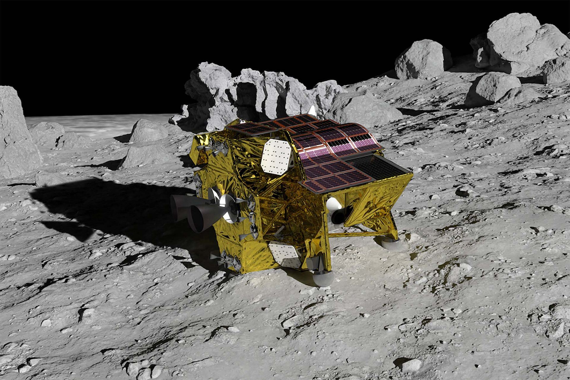 تصویرسازی از ماه‌نشین اسلیم روی ماه