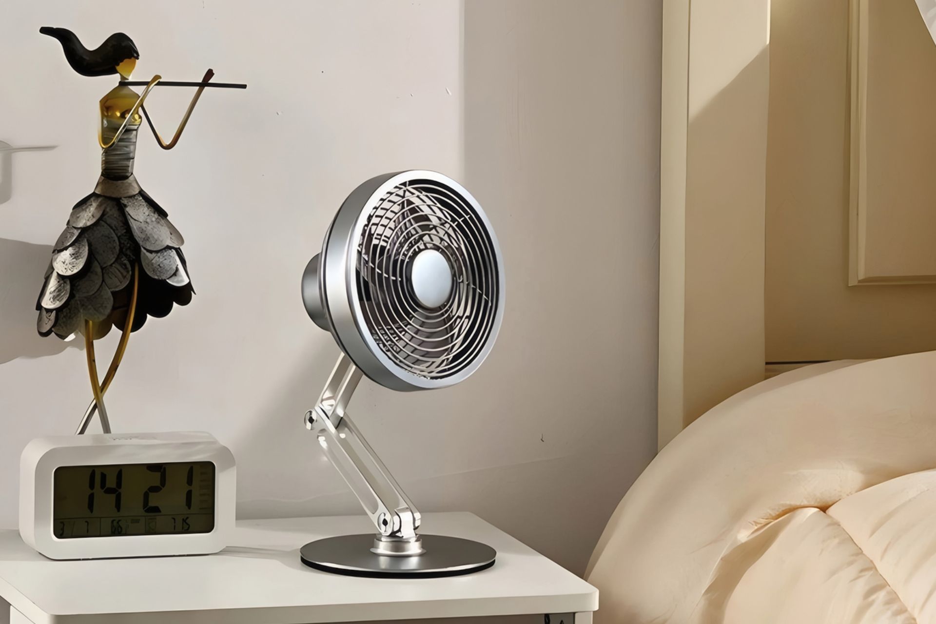 نمای کناری پنکه کوچک رومیزی Small fan Mros