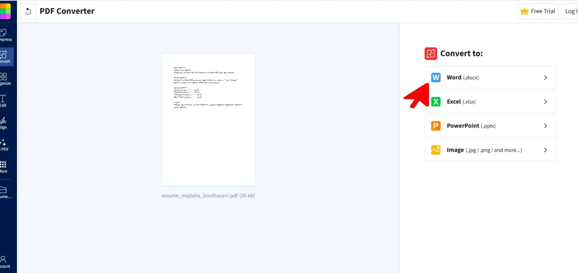 تبدیل فایل پی دی اف به ورد با Smallpdf