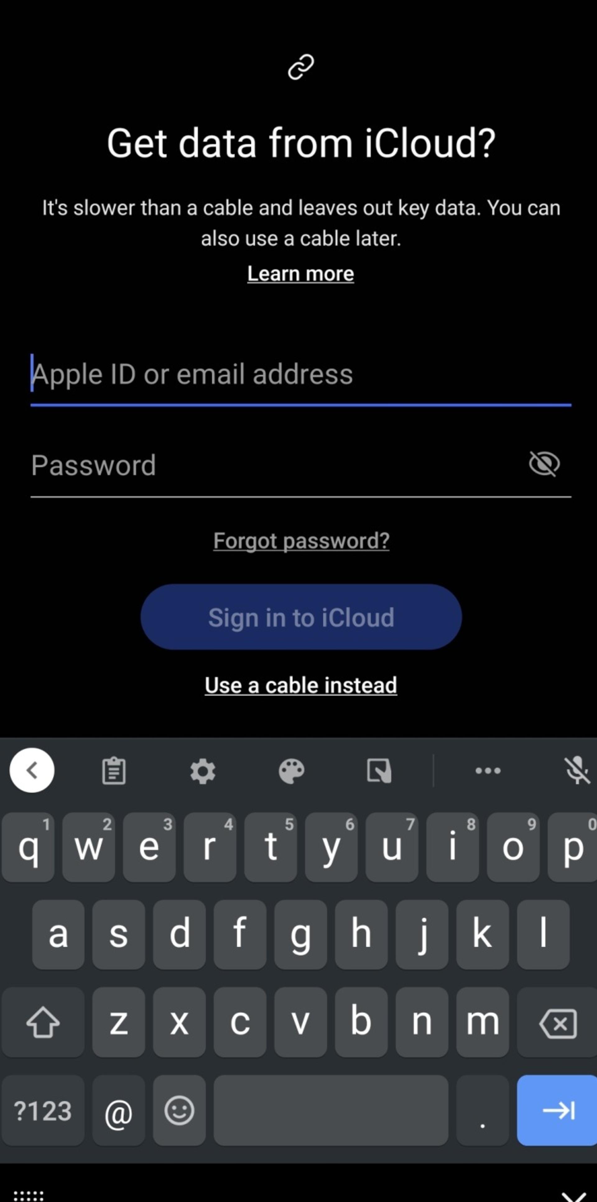 محیط برنامه smart switch