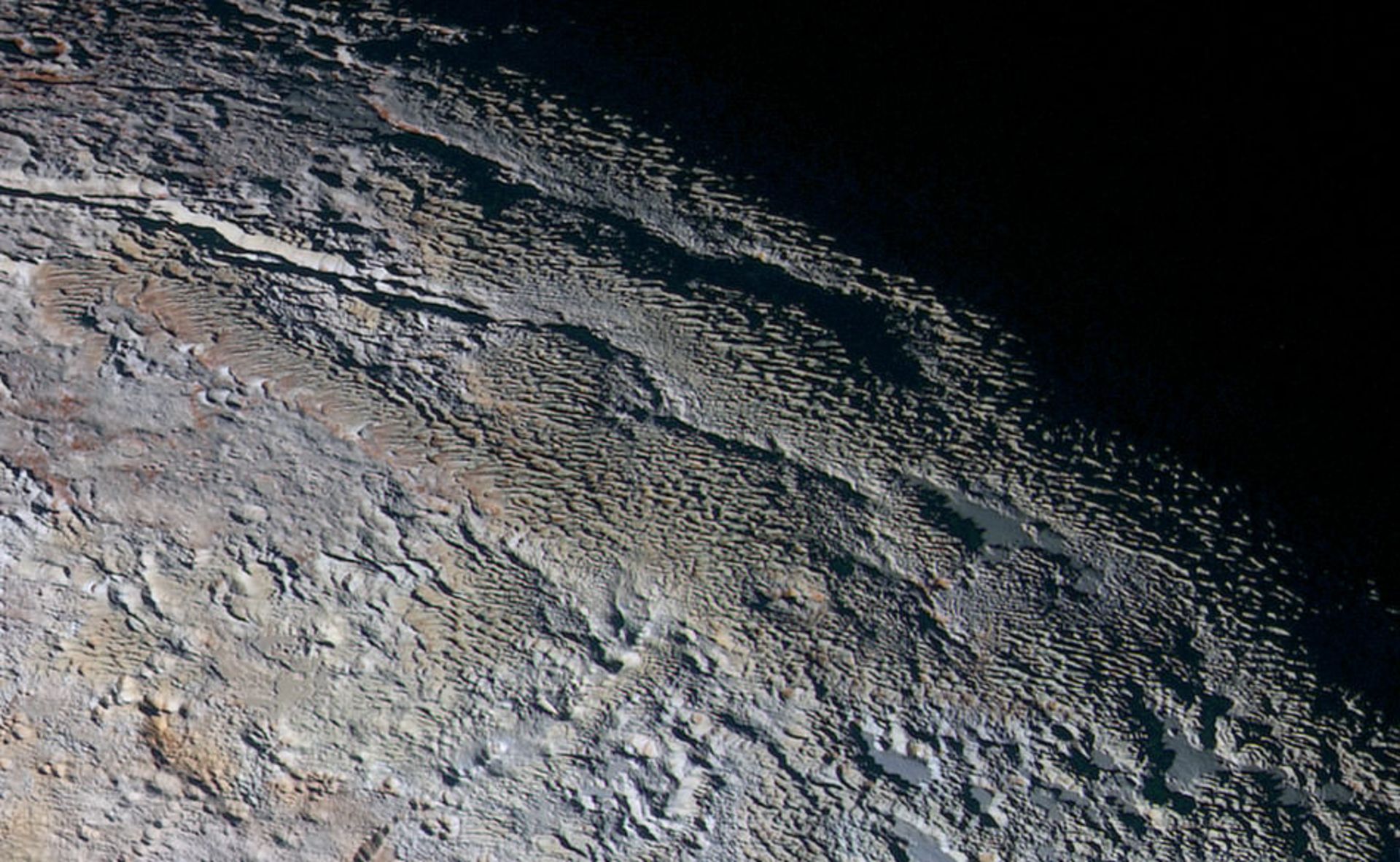 Snakeskin texture on part of Pluto's surface