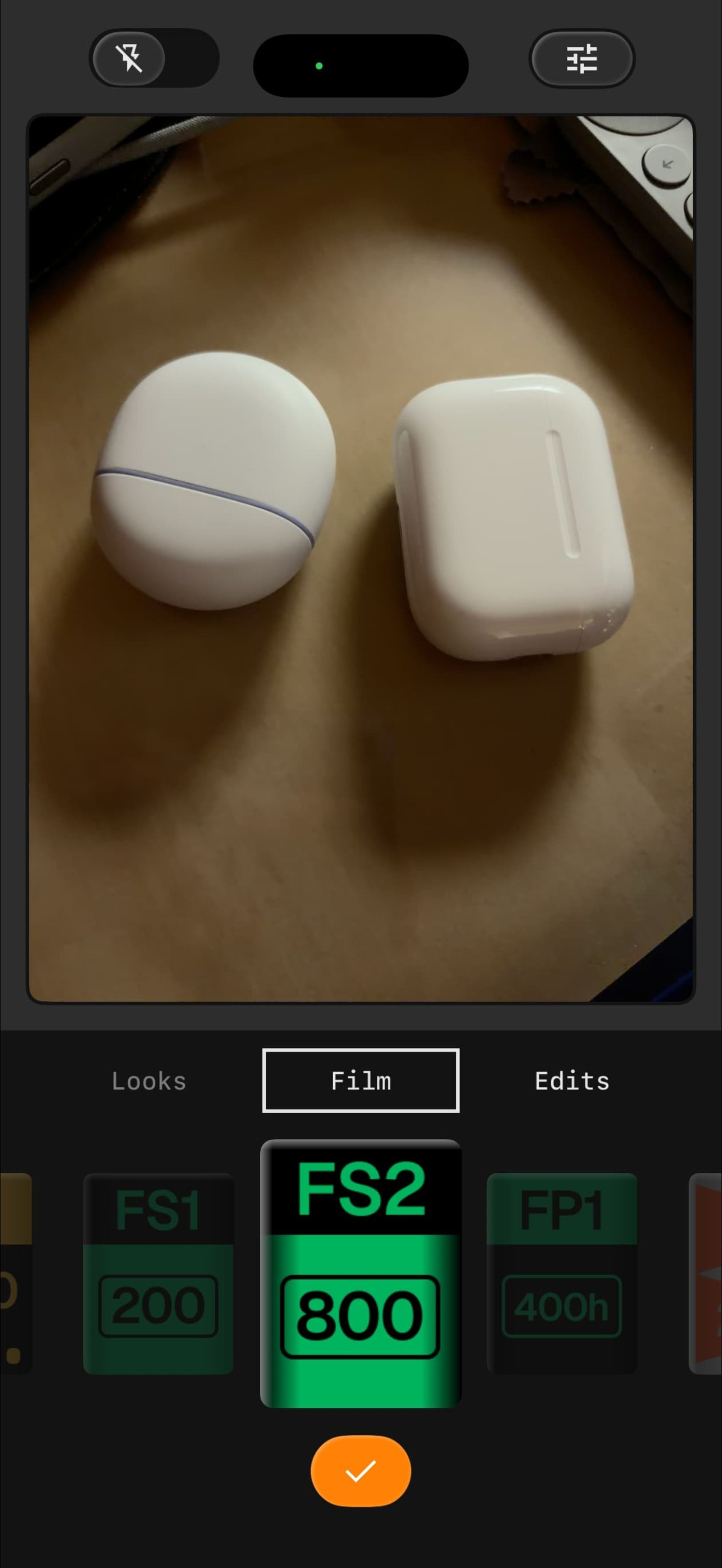 محیط اپلیکیشن اسنپ‌سید آیفون و گزینه‌ی تصویربرداری