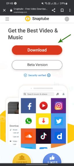 دانلود در اندروید با Snaptube