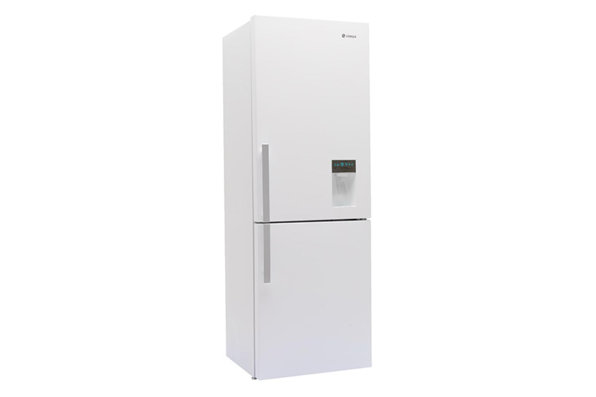 یخچال فریزر اسنوا Snowa SBDI-S100 نمای جلو و جانبی رنگ سفید