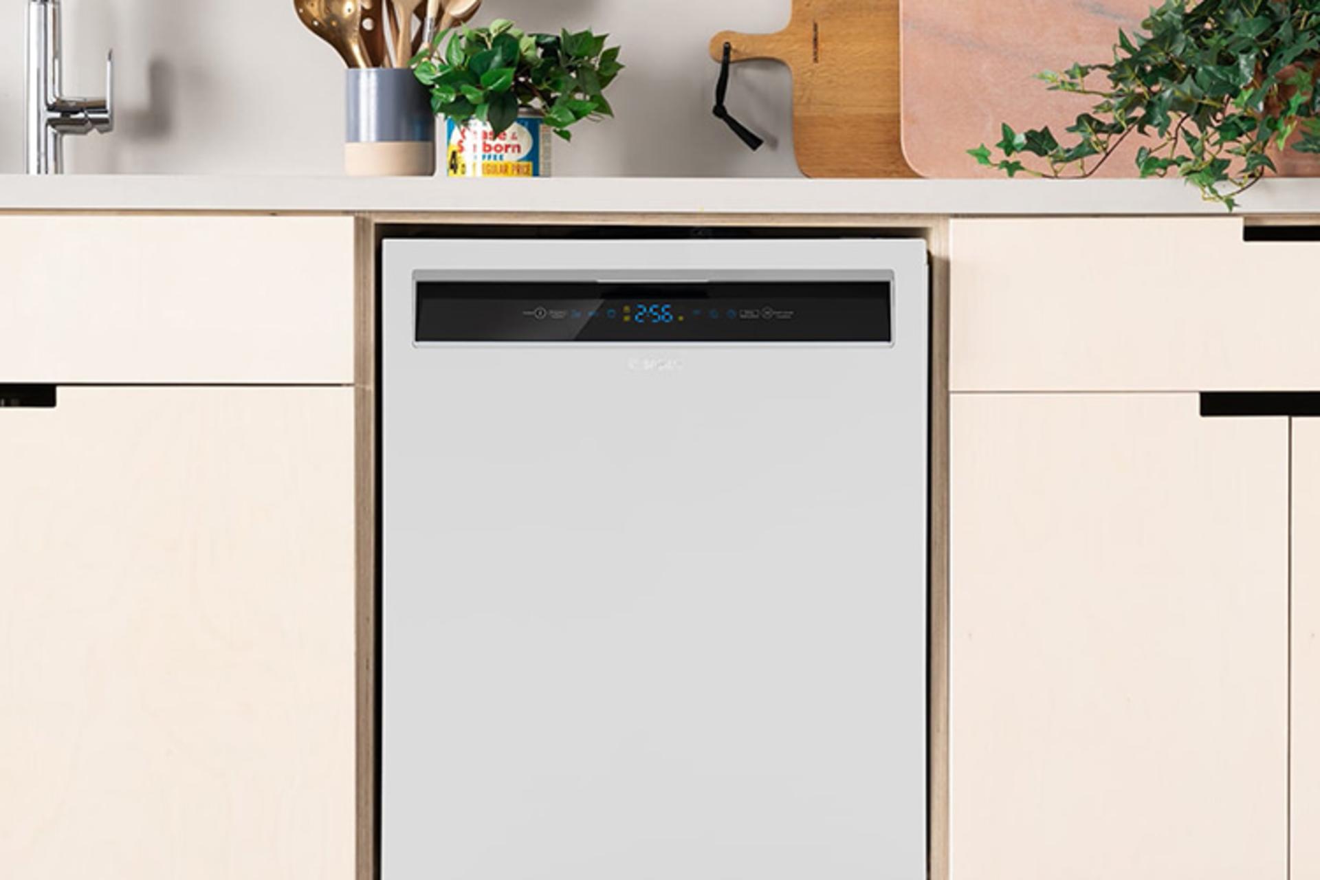 ماشین ظرفشویی اسنوا Snowa SDW-A10 نمای جلو رنگ سفید نصب توکار یکپارچه