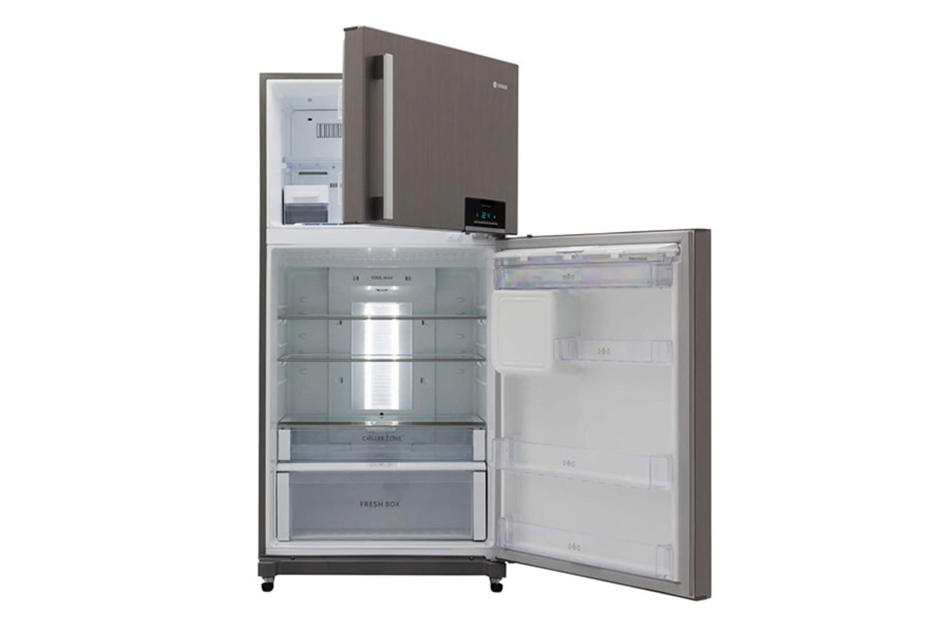 یخچال فریزر اسنوا Snowa STDi-L300 نمای جلو درب باز رنگ خاکستری