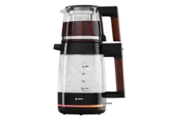 نمای کلی چای ساز اسنوا STM-G1800 با نمایش قوری و کتری