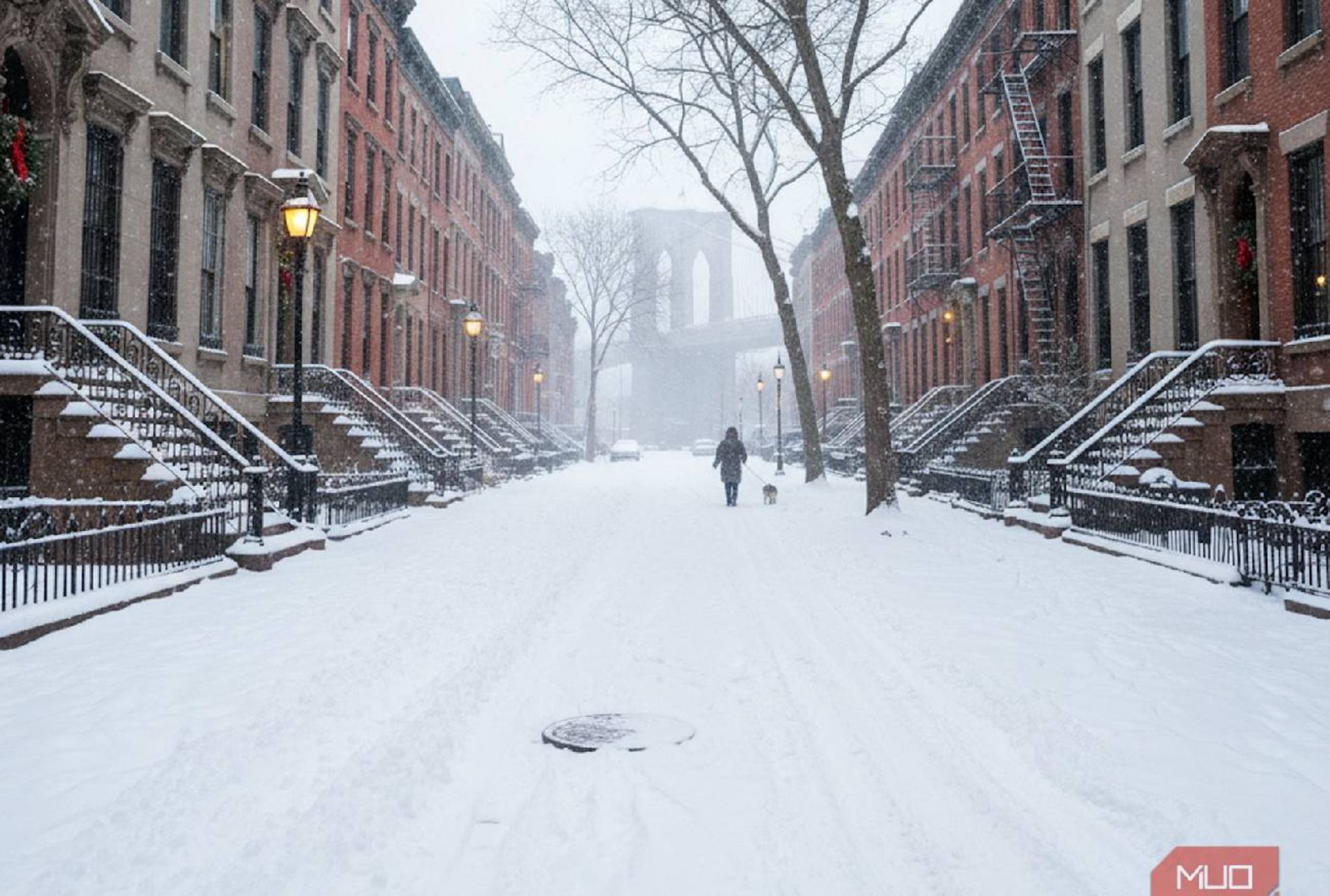 خیابان پوشیده از برف