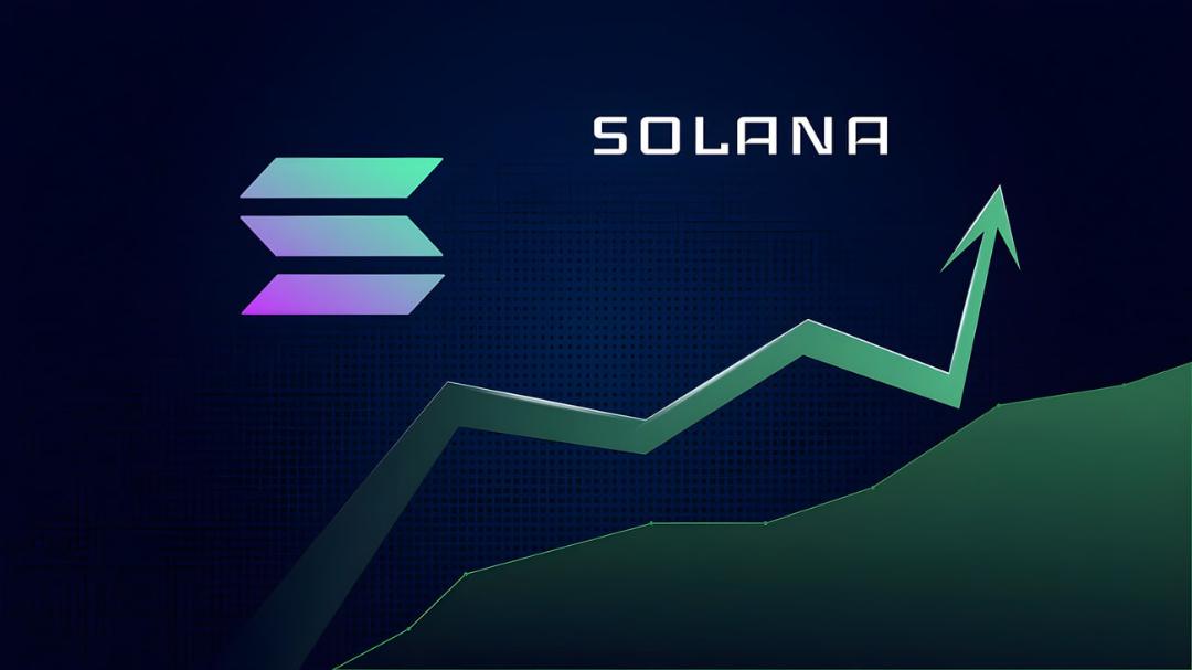 لوگوی سولانا (Solana) و نمودار صعودی نشان‌دهنده افزایش ظرفیت شبکه