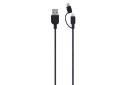 کابل شارژ USB سونی Type-A به Lightning+Micro-USB مدل CP-ABLP150 با طول 1.5 متر مشکی
