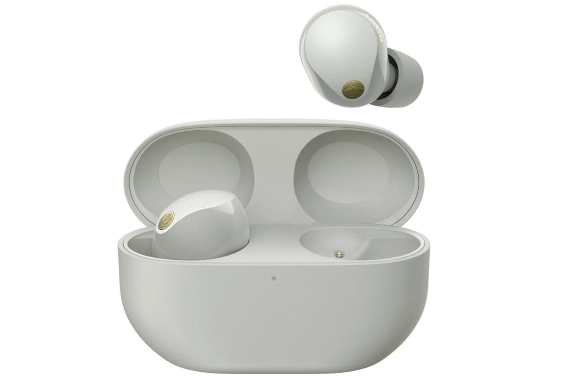 مدل سفید هدفون WF-1000XM5 سونی با کیس