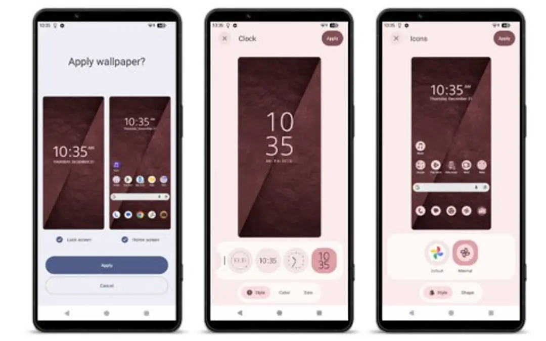 رابط کاربری گوشی سونی Xperia 1 VIII با تم جدید