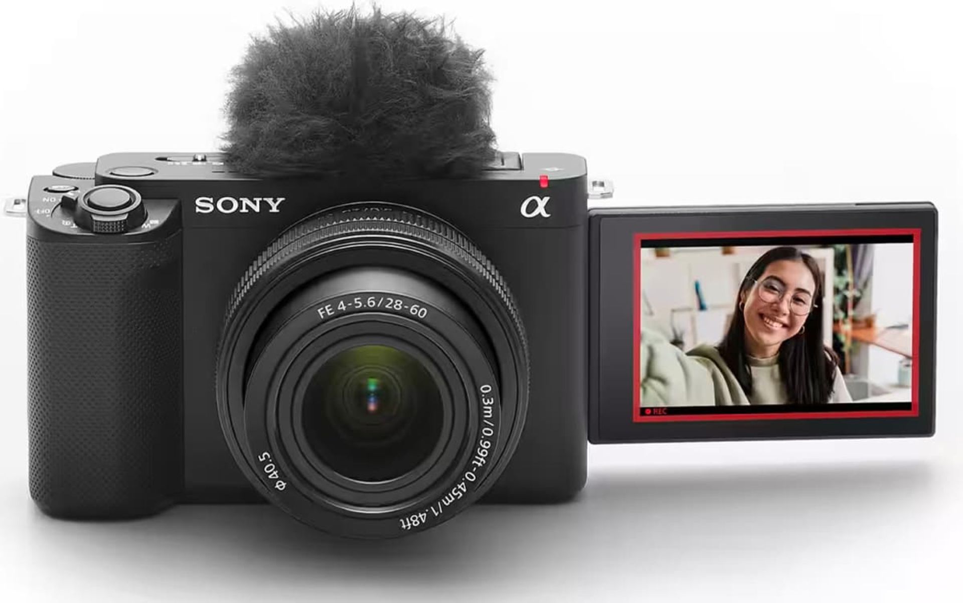 نمای جلو دوربین سونی Sony ZV-E1 با نمایشگر LCD