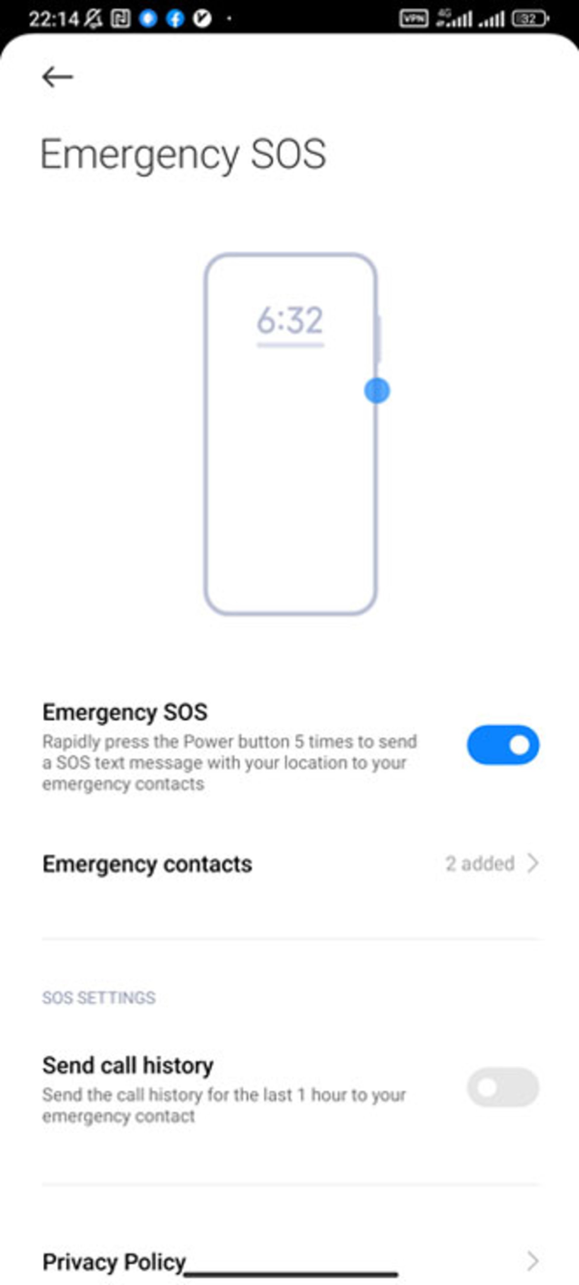 فعالسازی درخواست کمک اضطراری در MIUI