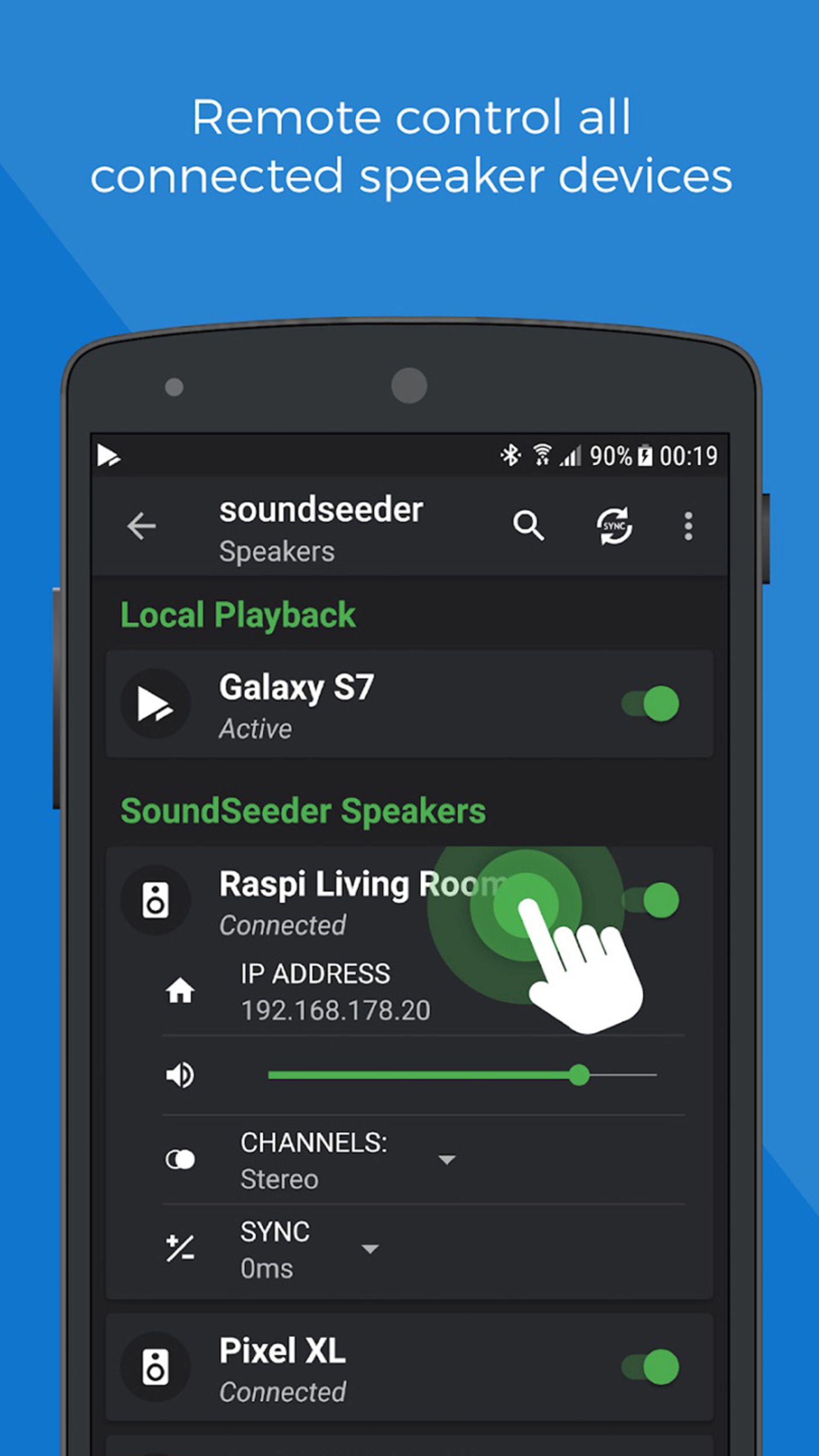 محیط تنظیمات اپلیکیشن SoundSeeder