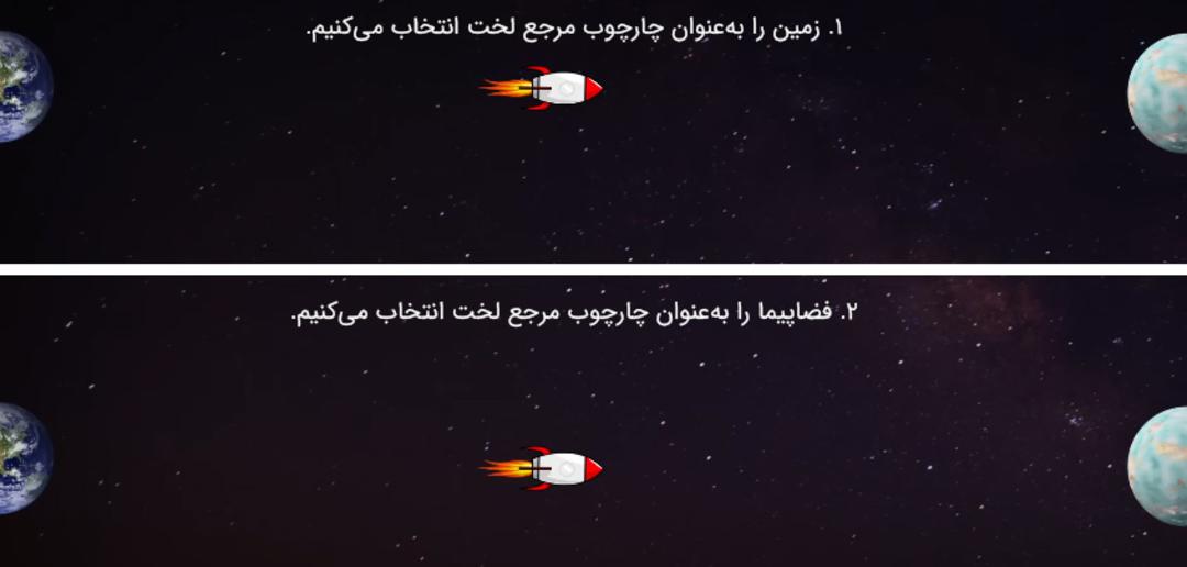 دو فضاپیما با سرعت بالا از زمین به سمت سیاه‌ای دوردست حرکت می‌کنند