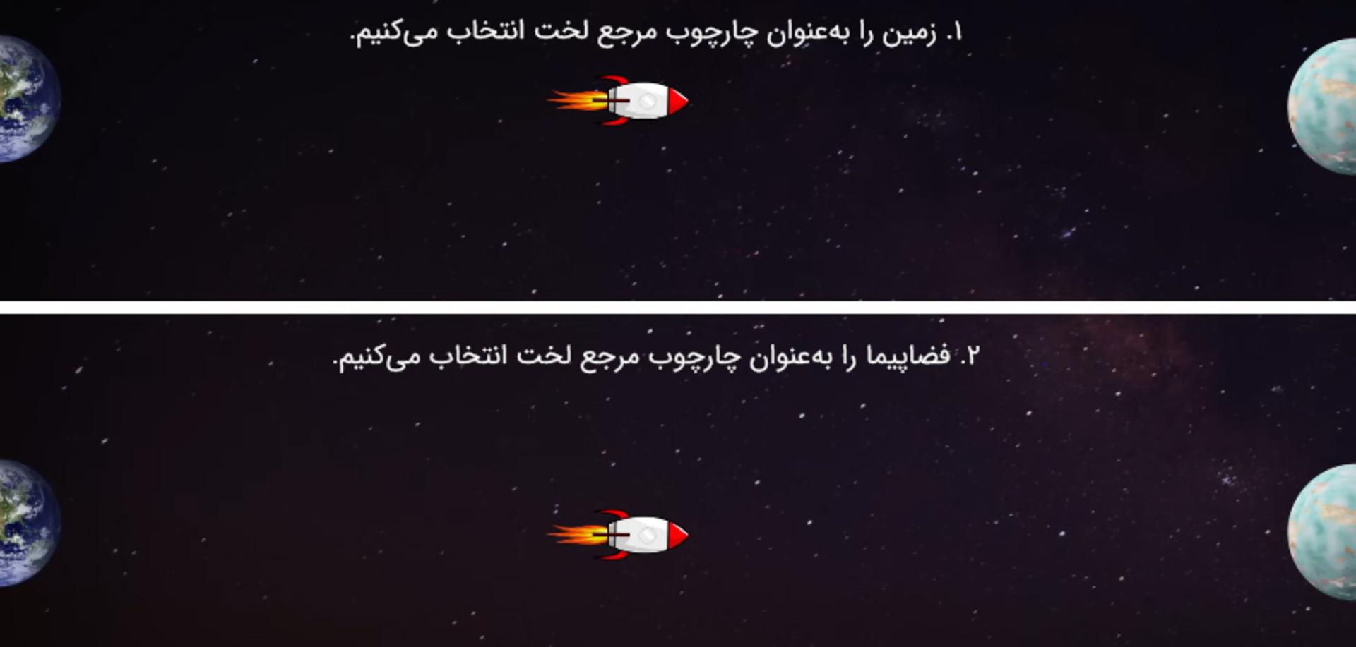 دو فضاپیما با سرعت بالا از زمین به سمت سیاه‌ای دوردست حرکت می‌کنند