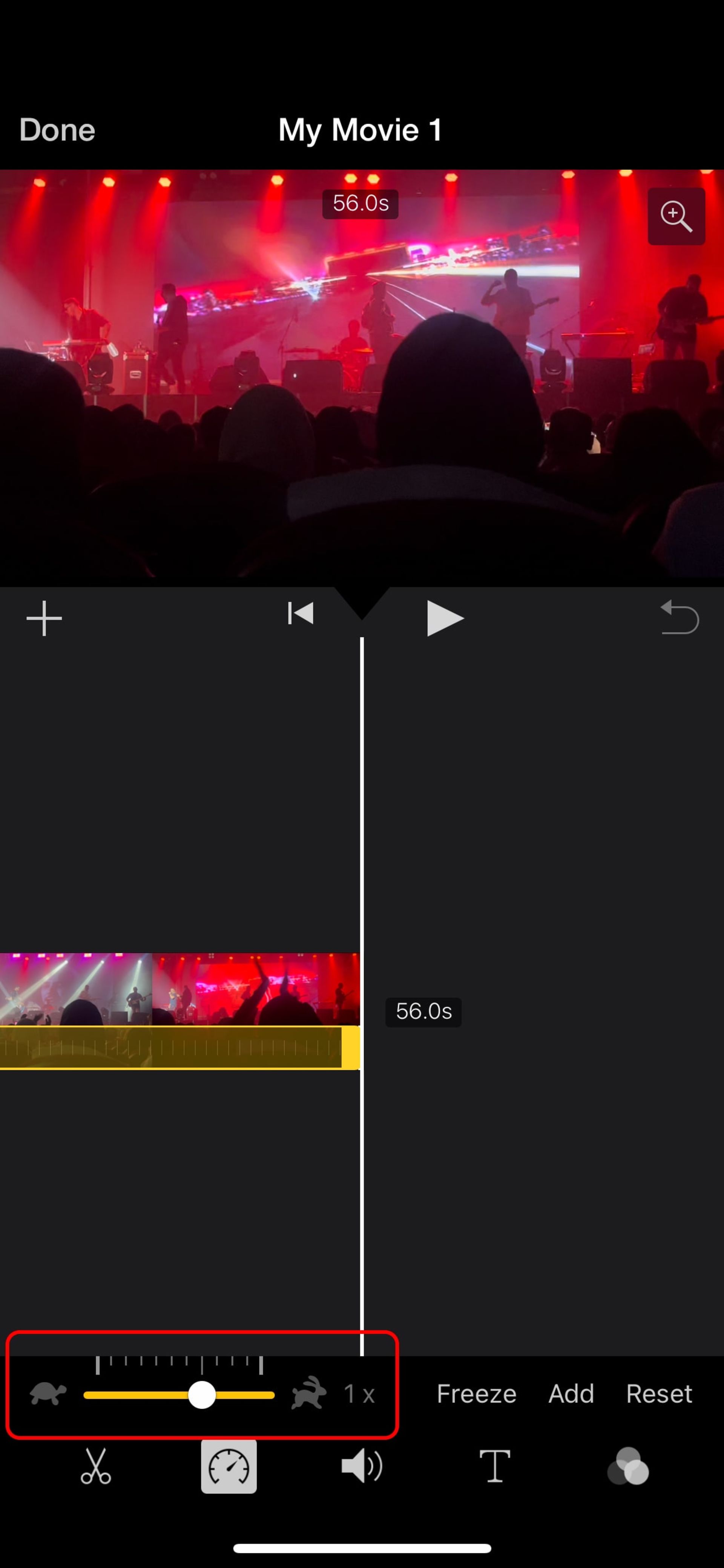 تنظیم سرعت کلی ویدیو در اپلیکیشن iMovie