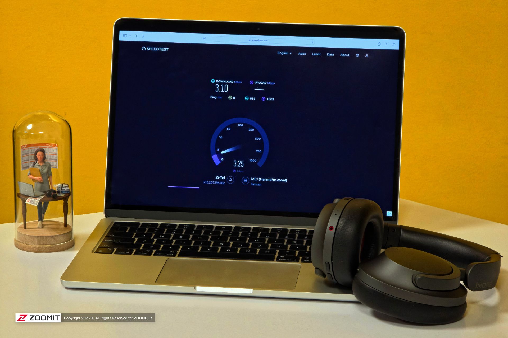 اسپیدتست روی لپ‌تاپ
