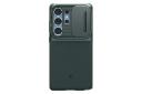 نمای پنل پشت قاب گوشی اسپیگن مدل Optik Armor مناسب سامسونگ Galaxy S25 Ultra با نمایش لوگو رنگ سبز