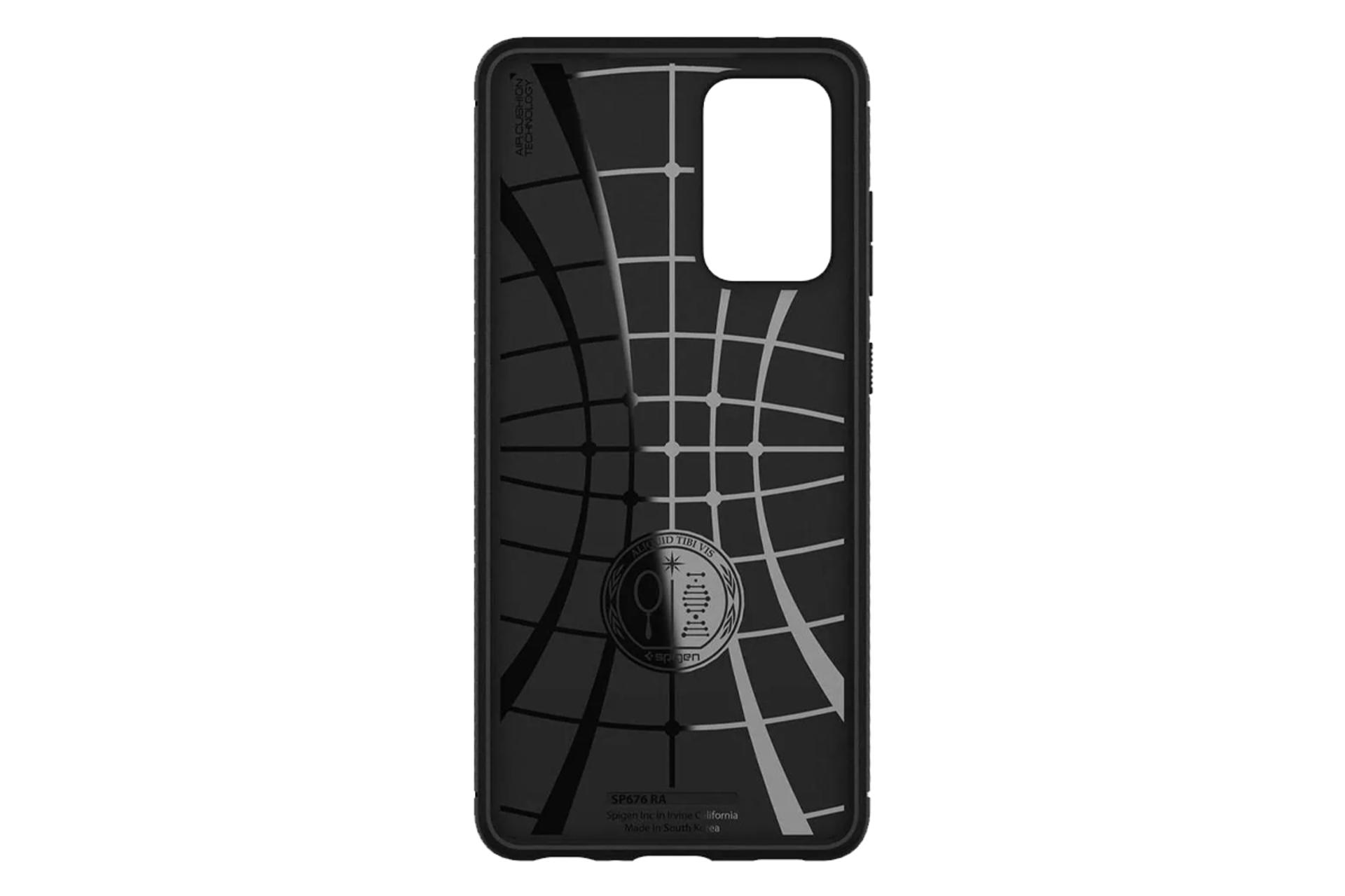 نمای داخل قاب گوشی اسپیگن مدل Rugged Armor مناسب سامسونگ Galaxy A72